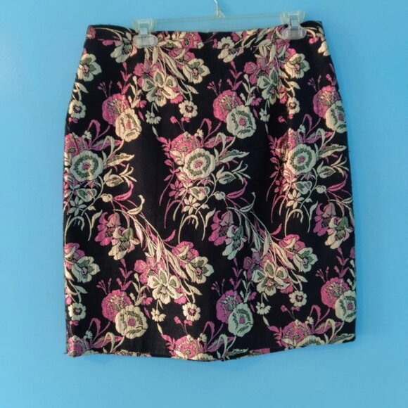 Dresses & Skirts - 80s vintage metallic floral skirt